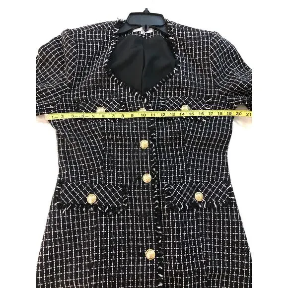 Derek Lam Collective Constance Black Tweed Jacket Dress - Picture 6 of 11